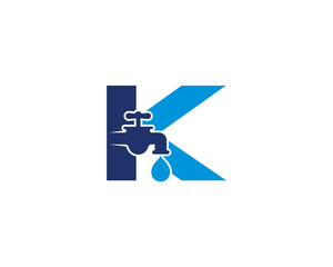 Letter K and Faucet Logo Design 001