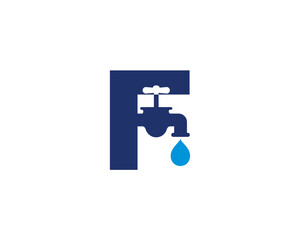 Letter F and Faucet Logo Design 001