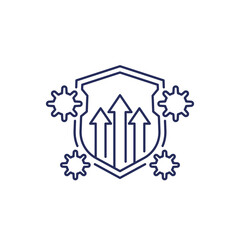 immune booster icon, boost immune system line vector