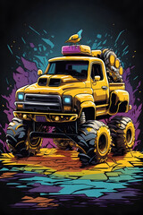 retro car on the road