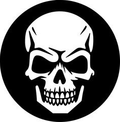 Obraz premium Skull - Black and White Isolated Icon - Vector illustration