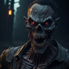 Scary halloween zombie 