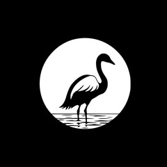 Swan | Black and White Vector illustration