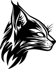 Wildcat - Black and White Isolated Icon - Vector illustration