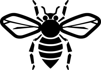 Bee | Black and White Vector illustration