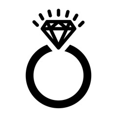 Diamond engagement ring icon, diamond wedding ring