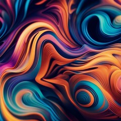 Abstract colorful background featuring rainbow swirl, wave, liquid art