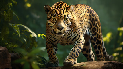 realistic photography of leopard - obrazy, fototapety, plakaty