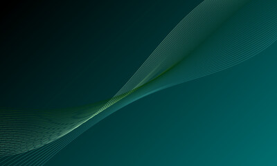 green business lines wave curves smooth gradient abstract background