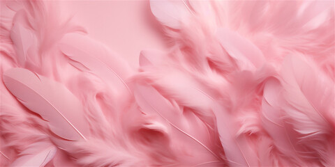 Fototapeta premium Pastel pink textured feather background, ai generated 