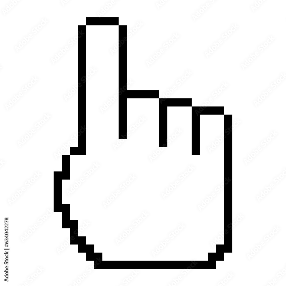Poster mouse cursor pixel icon, web click symbol, computer pointer vector illustration