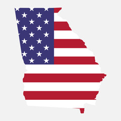 Georgia map shape, united states of america. Flat concept icon symbol vector illustration