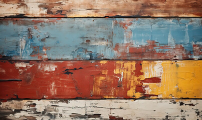 Fototapeta premium Texture of old wooden boards with cracked paint.