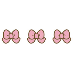 Bows border illustration for decorative