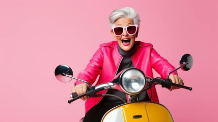 Grandma on motorcycle