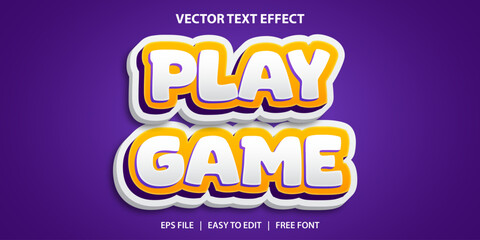 Play game 3D text effect editable