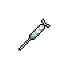 Fototapeta premium this is medicine item icon in pixel art with green color and white background,this item good for presentations,stickers, icons, t shirt design,game asset,logo and project.