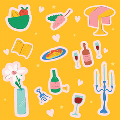 multicolored cute set of date stickers