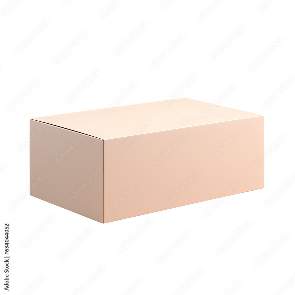 Poster create a mock up of a white cardboard box on a transparent background
