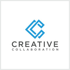 Initial C Letter Logo Design Vector Template. Monogram and Creative Alphabet CC Letters icon Illustration.