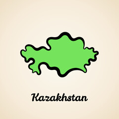 Kazakhstan - Outline Map