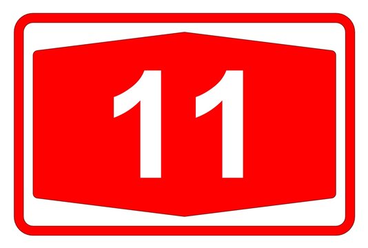Illustration eines Autobahnschildes der Autobahn 11 in der Schweiz