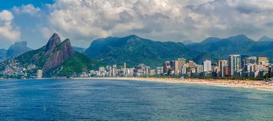 Stoff pro Meter Ipanema and Leblon beach and mountain Dois Irmao (Two Brother) in Rio de Janeiro, Brazil. Ipanema beach is the most famous beach of Rio de Janeiro, Brazil. © Ekaterina Belova