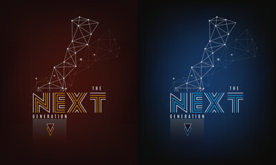 Next generation typography & network connect-stock vector