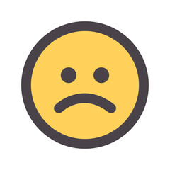 sad flat line icon