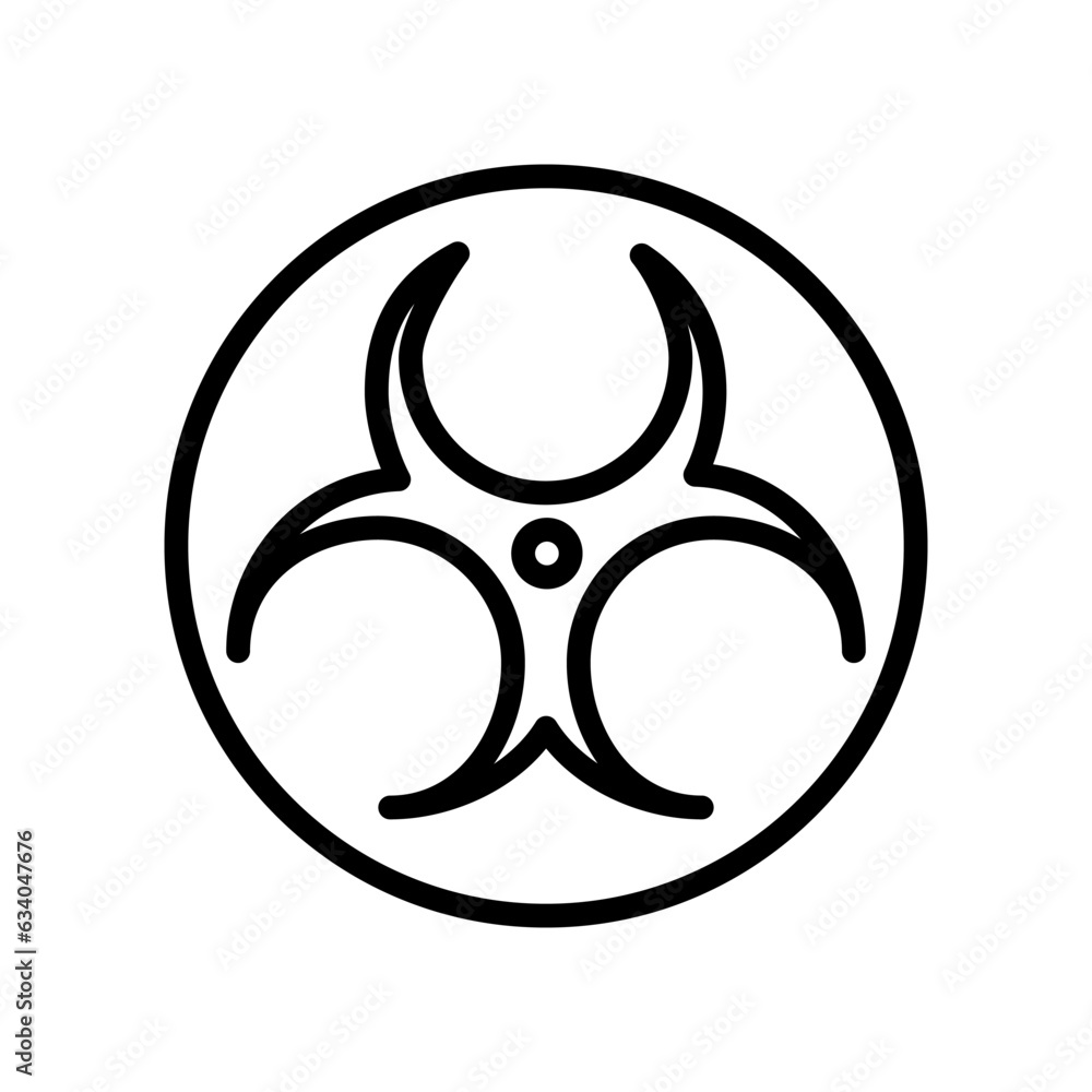 Poster biohazard outline vector icon isolated on white background. biohazard line icon for web, mobile and 
