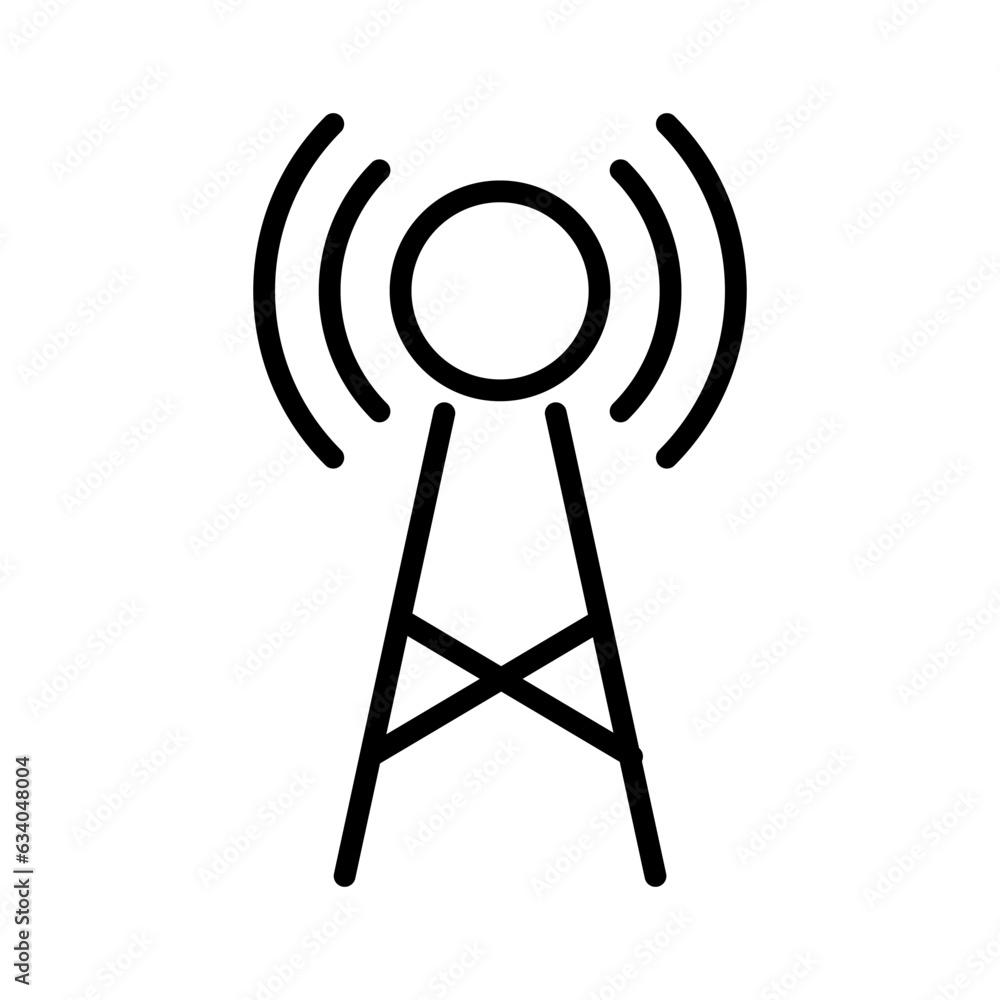 Poster electromagnetic pollution outline vector icon isolated on white background. electromagnetic pollutio