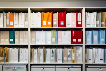 shelves with folders