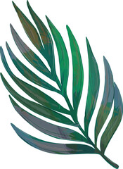 Palm leaf, flat style illustration. Vector element for design