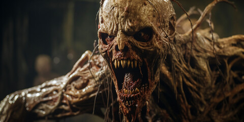 Fototapeta premium humanoid monster baring teeth