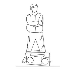 teenager with boombox