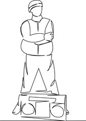 teenager with boombox