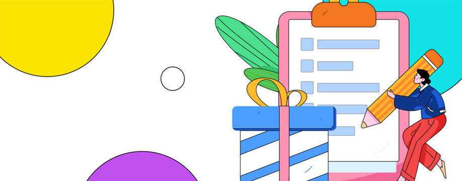 Invite friends to conduct questionnaire survey flat vector concept operation hand drawn illustration
