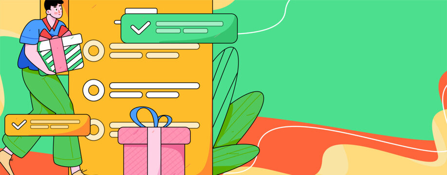 Invite friends to conduct questionnaire survey flat vector concept operation hand drawn illustration
