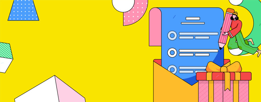 Invite friends to conduct questionnaire survey flat vector concept operation hand drawn illustration
