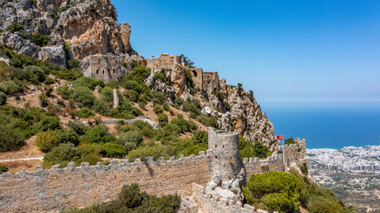 The amazing St. Hilarion Castle (Kalesi) in northern cyprus near Girne town
