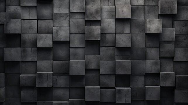 Fototapeta Charcoal Cubes Wall Background