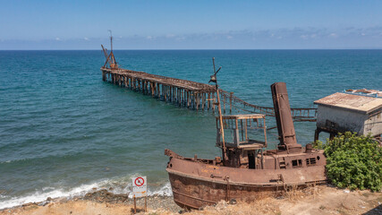 North Cyprus - Lefke - Karavostasi Shipwreck is an amazing abandoned place with and old train, ship...