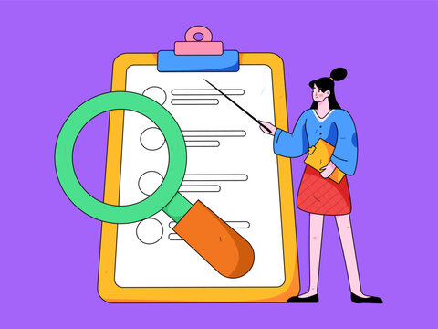 Invite friends to conduct questionnaire survey flat vector concept operation hand drawn illustration
