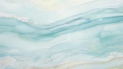 Streaked onyx texture with bands of soft aqua, sandy beige, and pearl white, resembling a tranquil beachside setting and invoking a sense of relaxation.