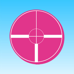 Sight sign illustration. Cerise pink with white Icon at picton blue background. Illustration.