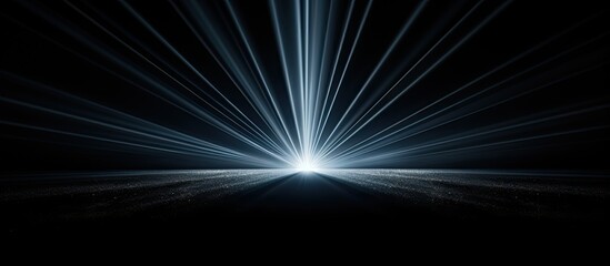 Close up view of a light ray on a black backdrop