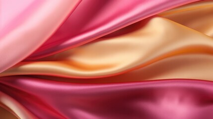 Gold and Pink Gradient Silk Fabric