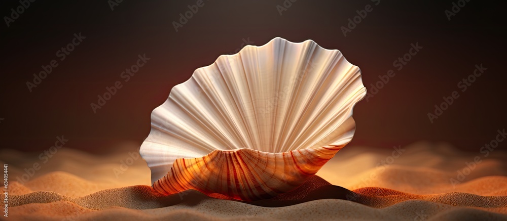 Poster 3d rendering of an empty seashell