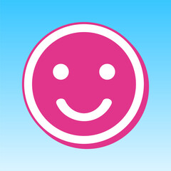 Fototapeta premium Smile icon. Cerise pink with white Icon at picton blue background. Illustration.
