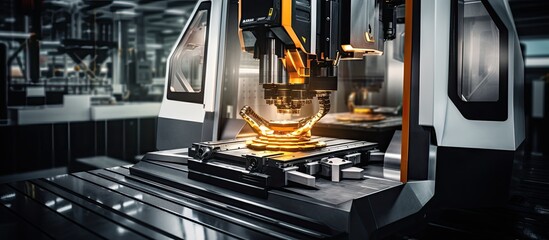 Mills with 5 axis CNC machines for design using a swivel head table and metalworking industrial surface